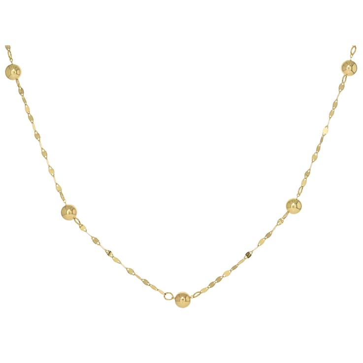 Petali Bead Station Necklace in 14K Yellow Gold