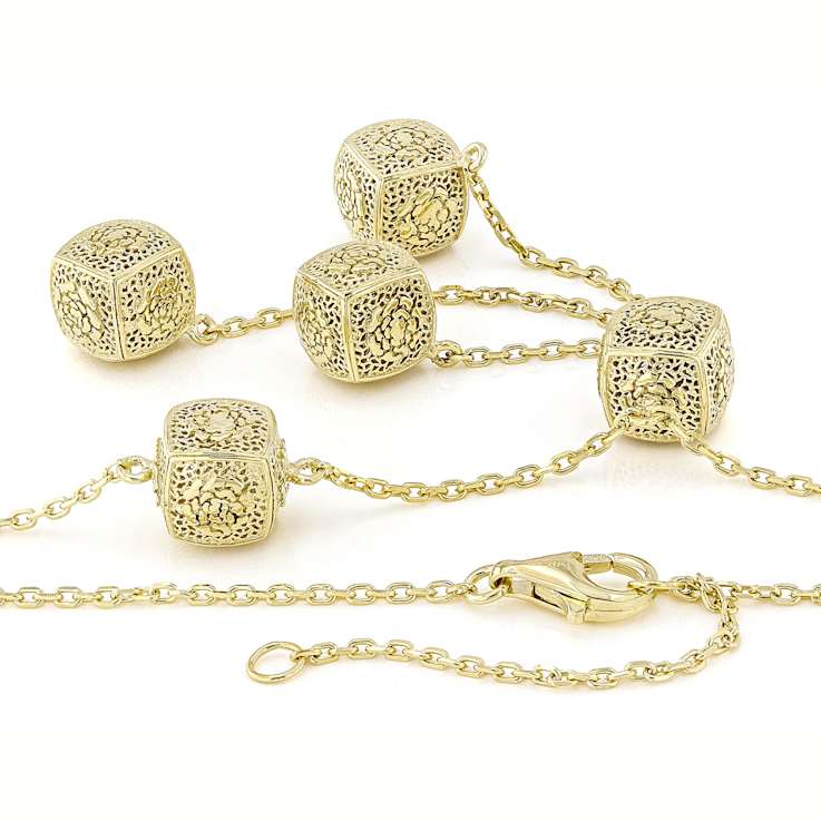 Rose A La Turca Necklace In 18K Gold Over Sterling Silver 10mm 18 Inch