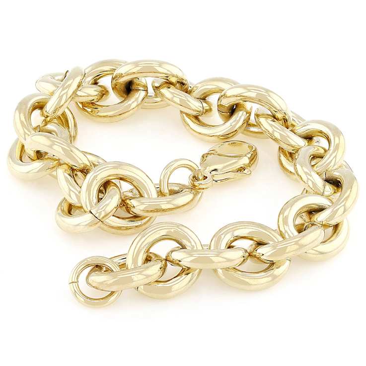Rolo Chain Bracelet 18K Gold Over Bronze