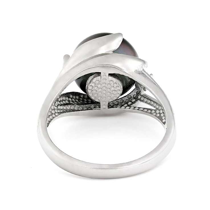 Tahitian Pearl And Topaz Ring In Sterling Silver