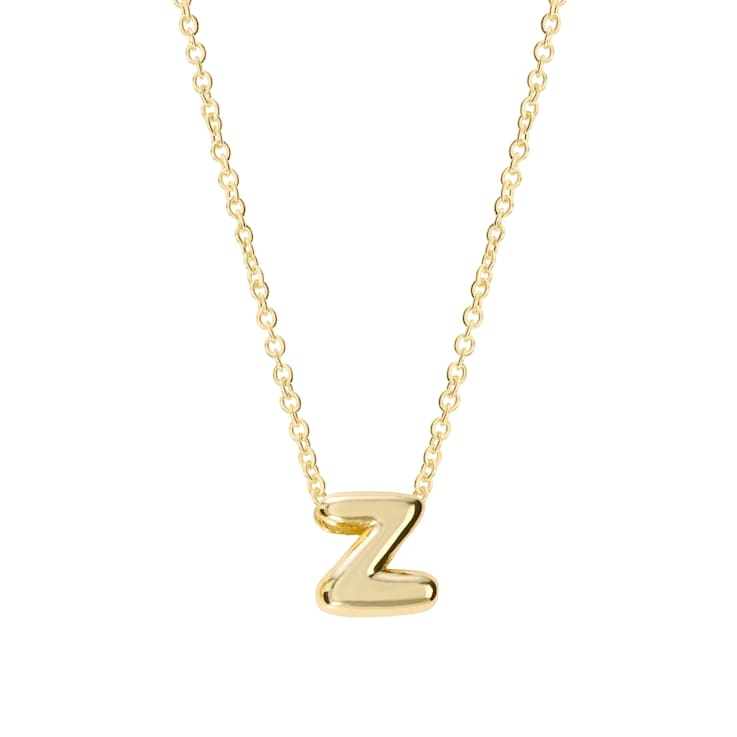 CZ Initial Z Tennis Necklace And Pendant Set In 14K Gold Over Brass 4.05ctw