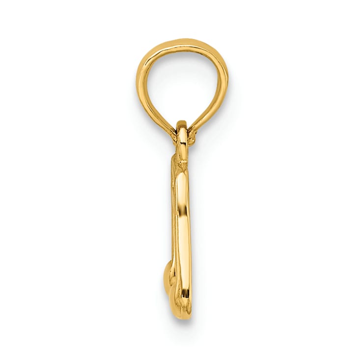14k Yellow Gold 3D Textured Double Notes pendant