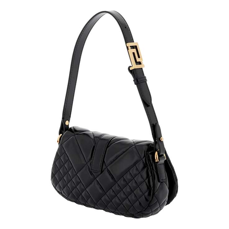 【 VERSACE 】 Black Leather Greca Goddess Mini Bag Greca Goddess Mini Bag Black,Gold | VERSACE US