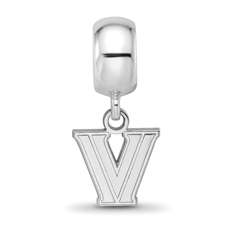 Sterling Silver Rhodium-plated LogoArt Villanova University XS Dangle Bead