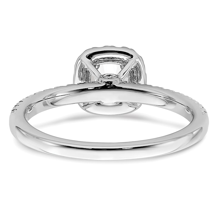 Rhodium Over 14K White Gold Eternal Promise Lab Grown Diamond Halo Ring