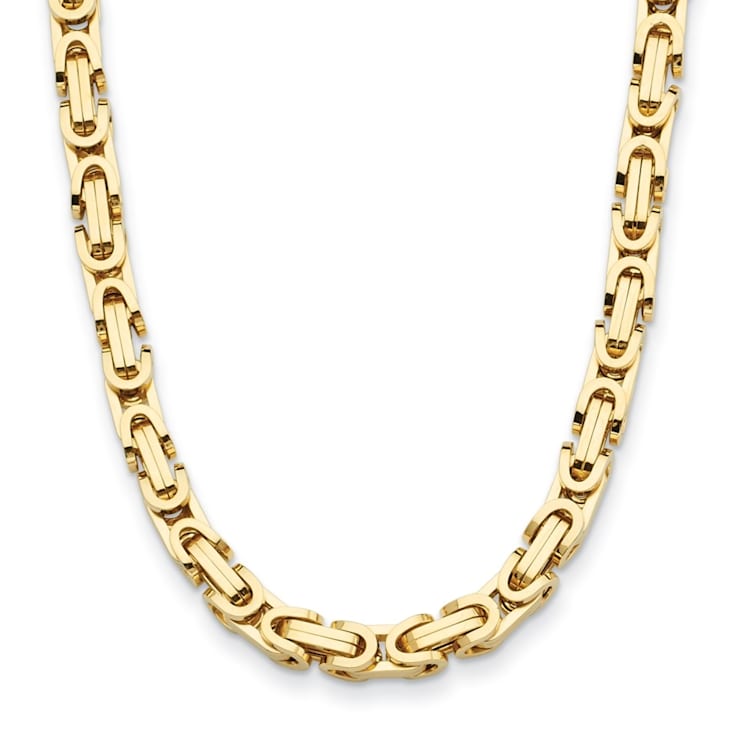 14K Yellow Gold 7mm Fancy Link 18-inch Necklace
