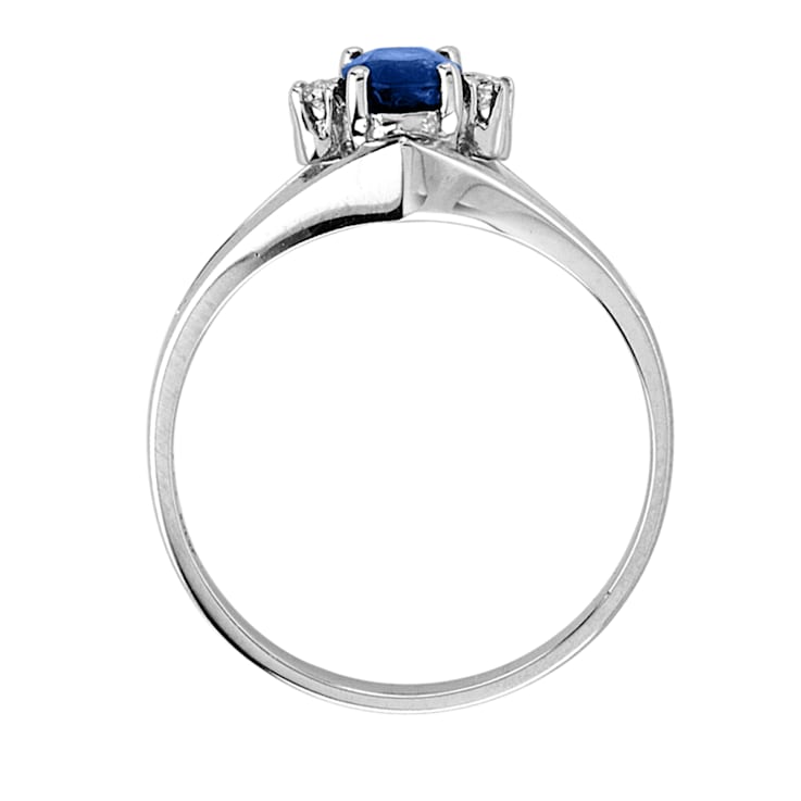 0.43ctw Sapphire and Diamond Ring in 14k White Gold
