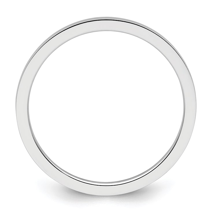 Rhodium Over 10K White Gold 1.2mm Flat Stackable Expressions Band