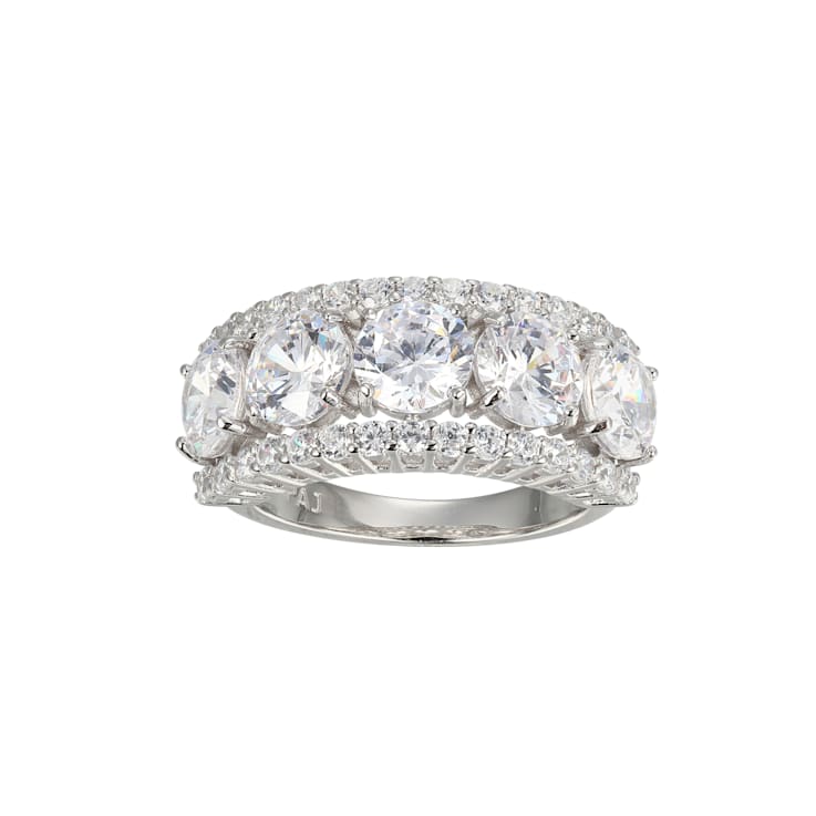 White Cubic Zirconia Platinum Over Sterling Silver Ring 7.95ctw