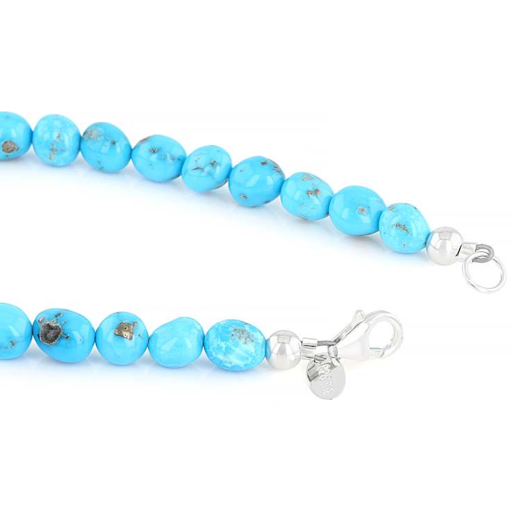 Turquoise Nugget Sterling Silver Bracelet