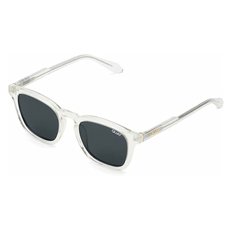 QUAY "JACKPOT" Clear Square Frame / Smoke Lenses Sunglasses