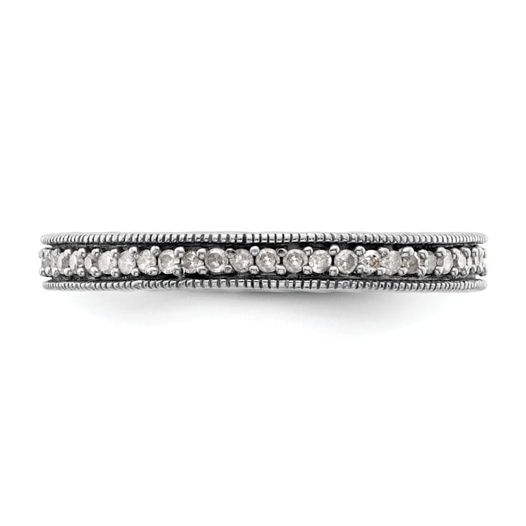 Sterling Silver Stackable Expressions Polished Diamond Ring 0.288ctw