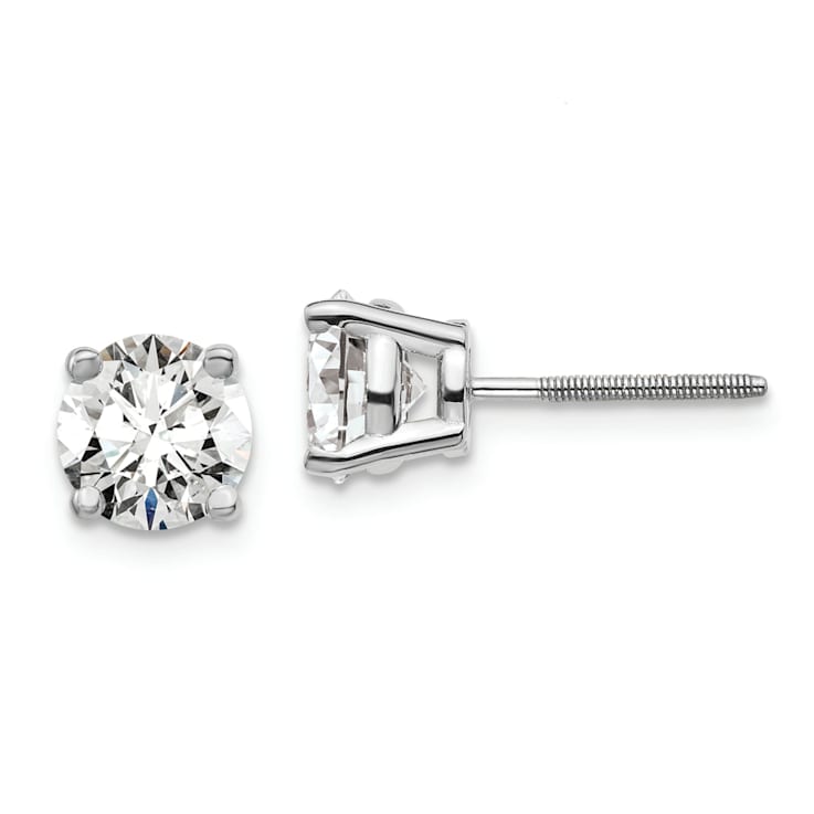 Rhodium Over 14K Gold Lab Grown Diamond 2ct. VS/SI GH+, Screw Back Earrings