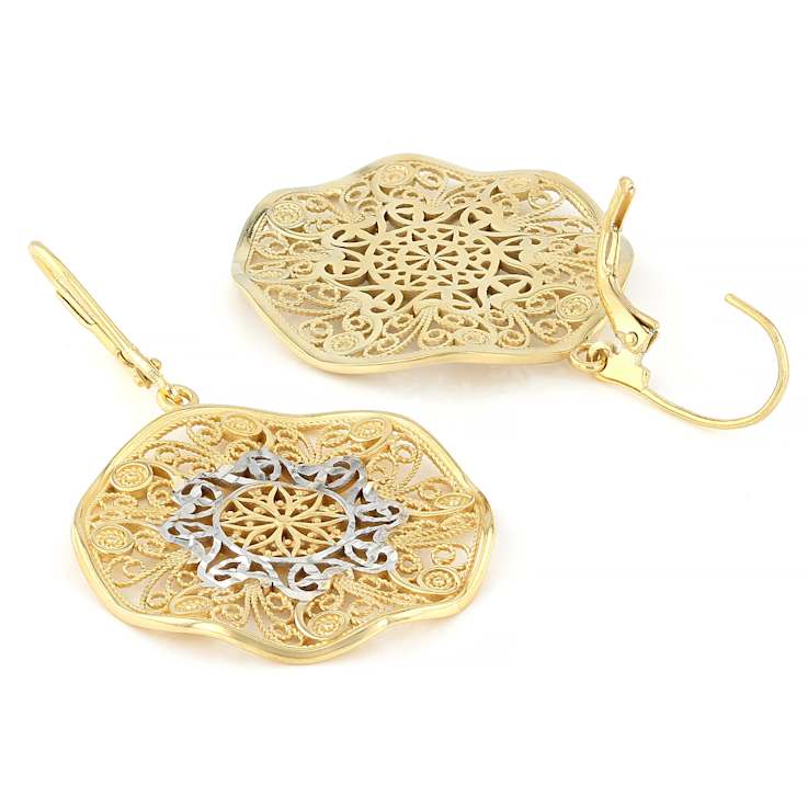 Circle Filigree Earrings In 18K Gold Over Sterling Silver