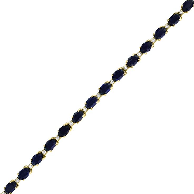 11.40ctw Sapphire and Diamond Bracelet set in 14k Yellow Gold
