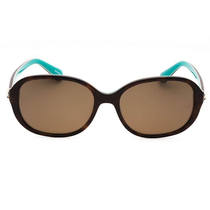 Kate Spade Izabella Havana Turquoise Oval Frame / Bronze Lenses Sunglasses