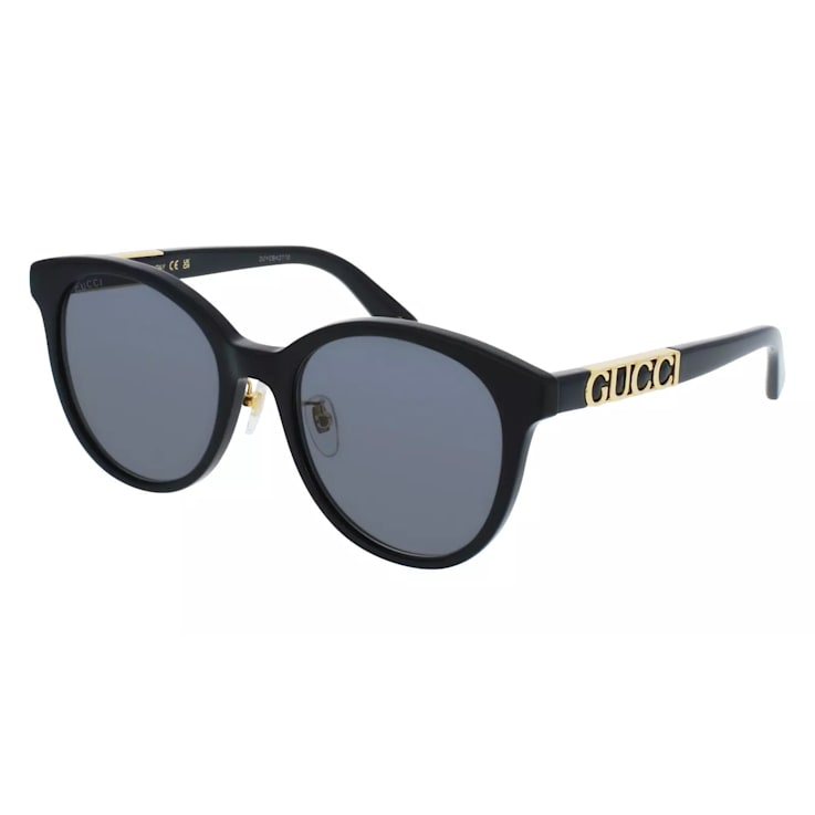 Gucci Black Frame / Gray Round Lens Sunglasses