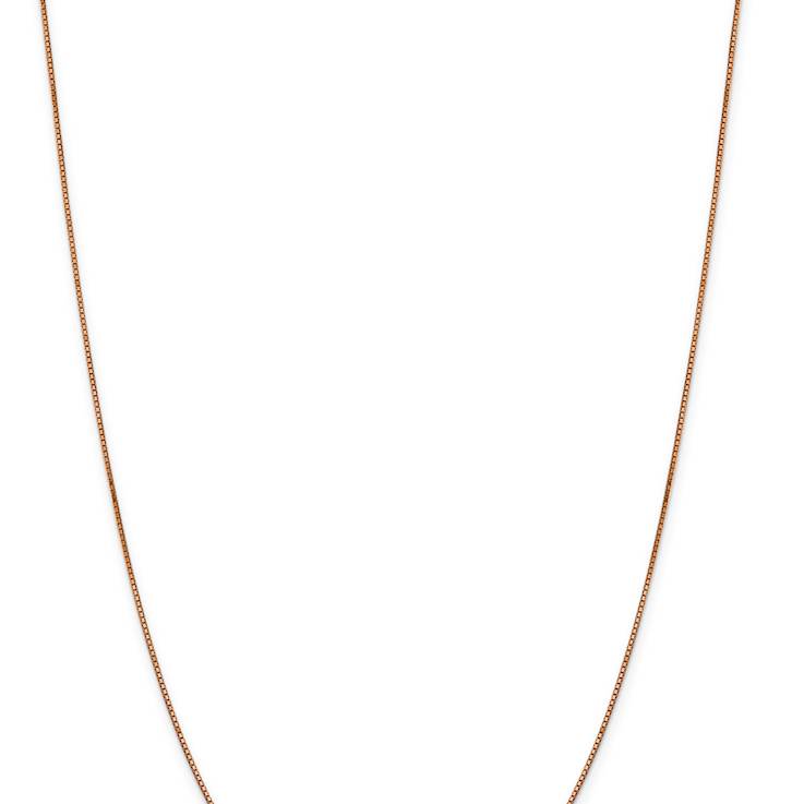 14k Rose Gold 0.9mm Box Link Chain 22 Inches