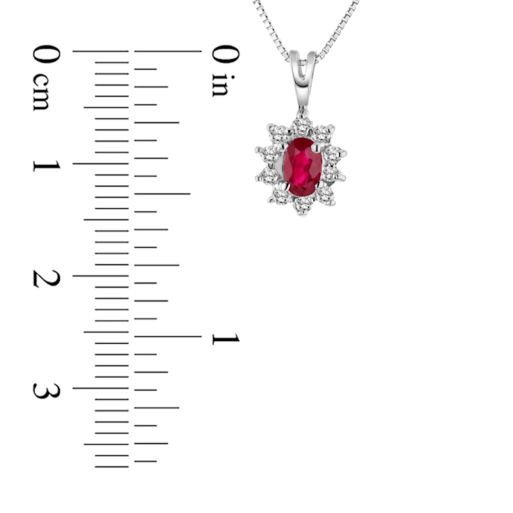 0.35ctw Ruby and Diamond Pendant 14k White Gold