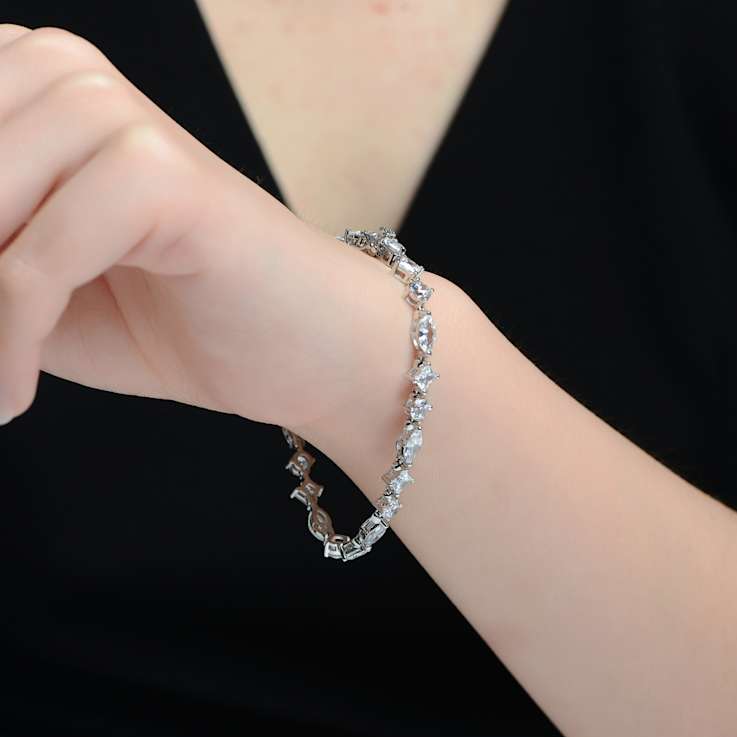 CZ Symmetrical Statement Bracelet In Sterling Silver 10.00ctw