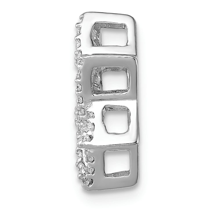 Rhodium Over 14k White Gold Diamond Star of David Chain Slide Pendant