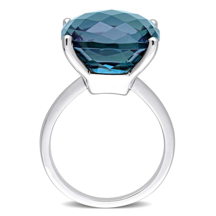 London Blue Topaz 14K White Gold Ring 19.24ctw