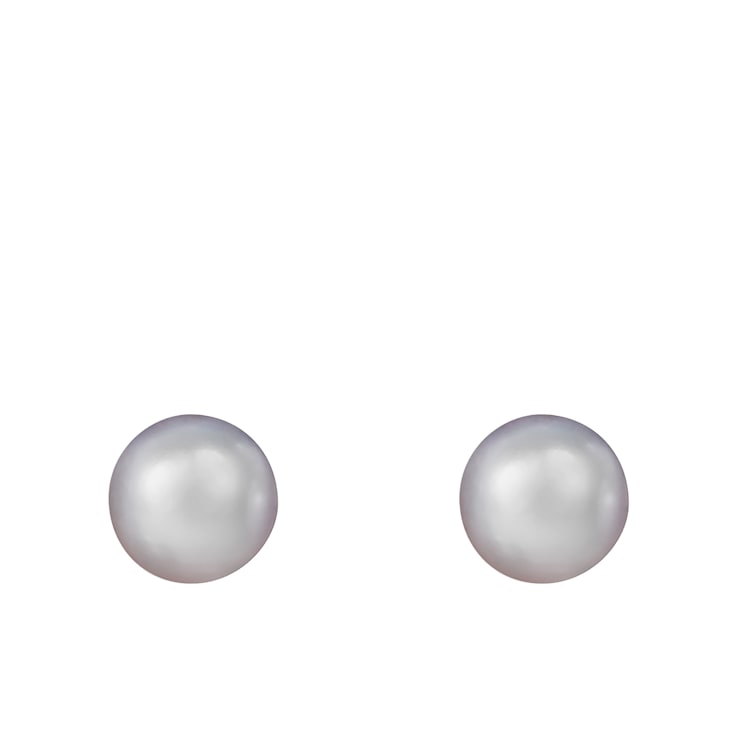 14k Yellow Gold 10-11mm Gray Freshwater Pearl Stud Earrings