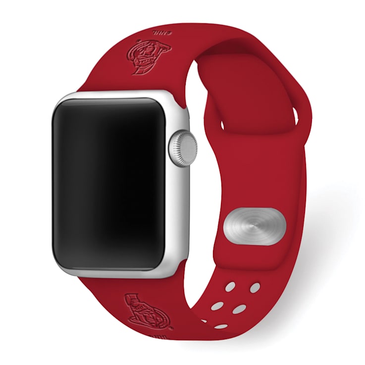 Gametime New York Rangers Debossed Silicone Apple Watch Band (38/40mm
M/L). Watch not included.