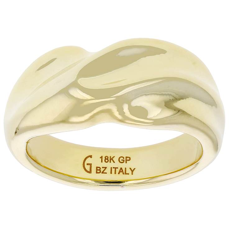 Swirl Band Ring In 18K Gold Over Bronze