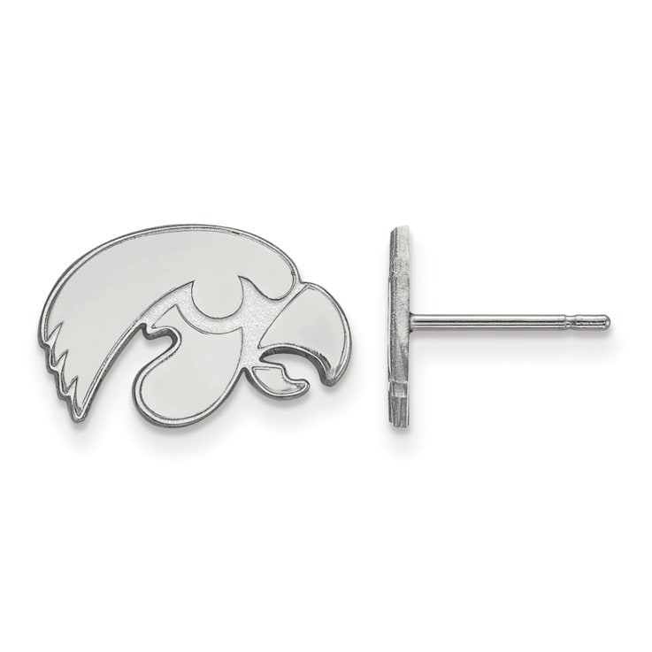 Rhodium Over Sterling Silver  LogoArt University of Iowa Extra Small
Post Earrings