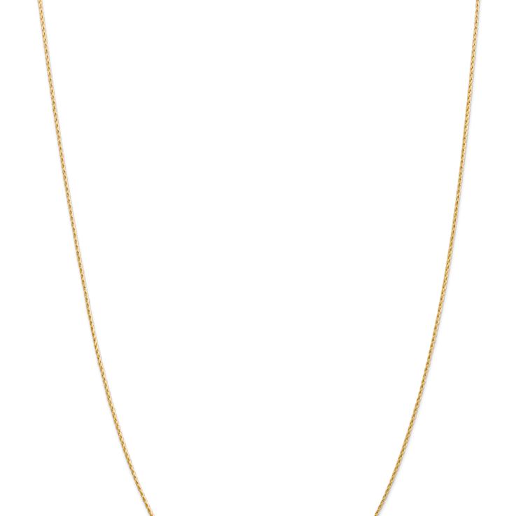 14k Yellow Gold 1mm Solid Round Parisian Wheat 24 Inch Chain