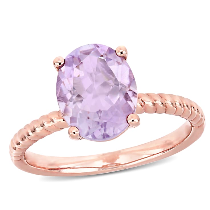Oval rose de france amethyst ring hot sale