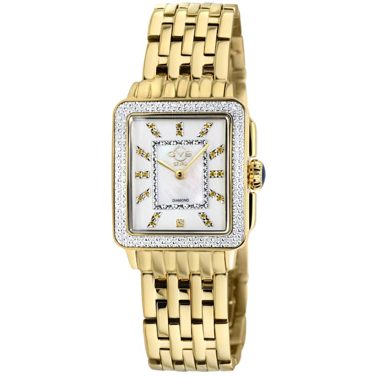 Mother-Of-Pearl Dial Bracelet Watch In Yellow Gold Tone Stainless Steel