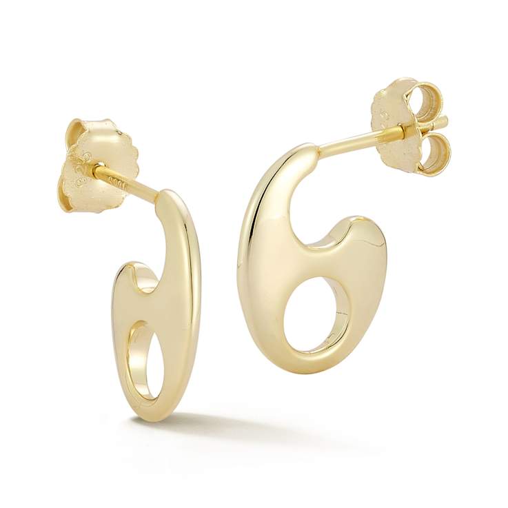 Rachel Zoe Mariner Link Stud Earrings in 14K Gold Over Sterling Silver