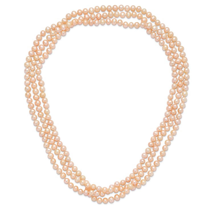 7-8mm Pink Freshwater Cultured Pearl 76-inch Slip-on Necklace