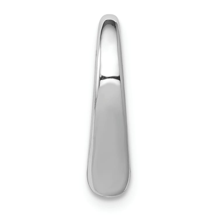 Rhodium Over 14k White Gold 3D Polished Heart Chain Slide Pendant
