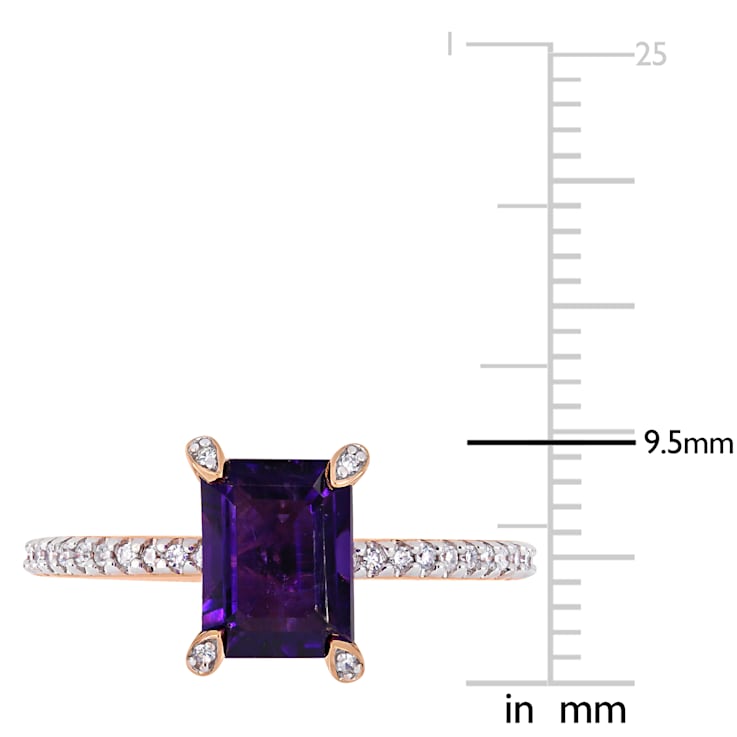 African-Amethyst 10K Rose Gold Ring 1.6ctw