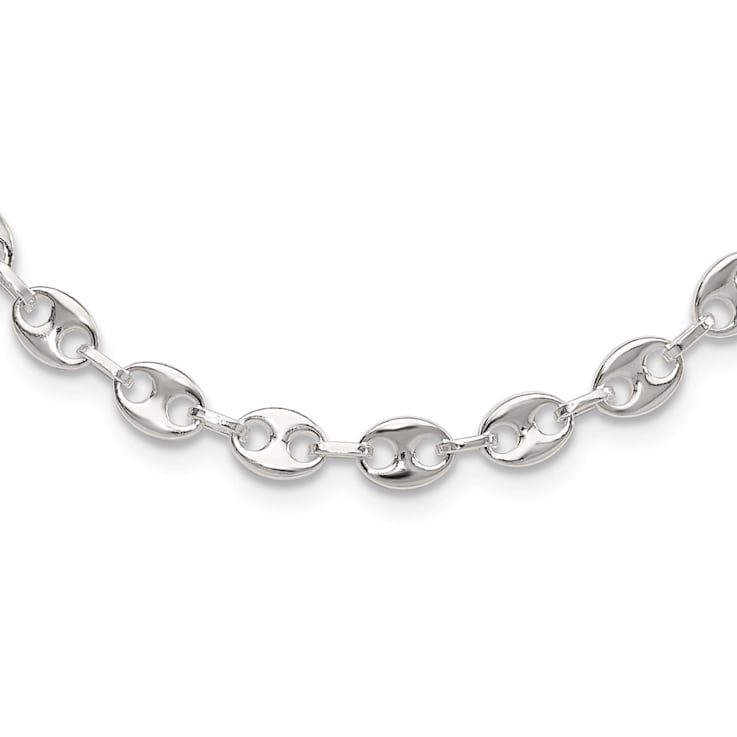 Rhodium Over Sterling Silver 16-inch with 2-inch Extension Fancy Link Necklace