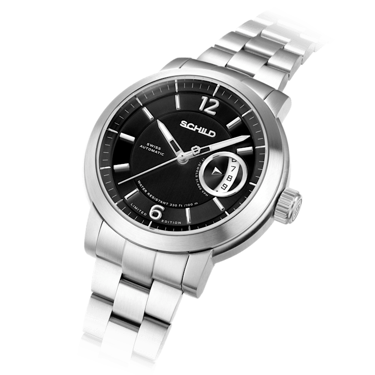 Schild Heinrich Minimal Swiss Black Dial White Stainless Steel Band
Automatic Limited Edition Watch