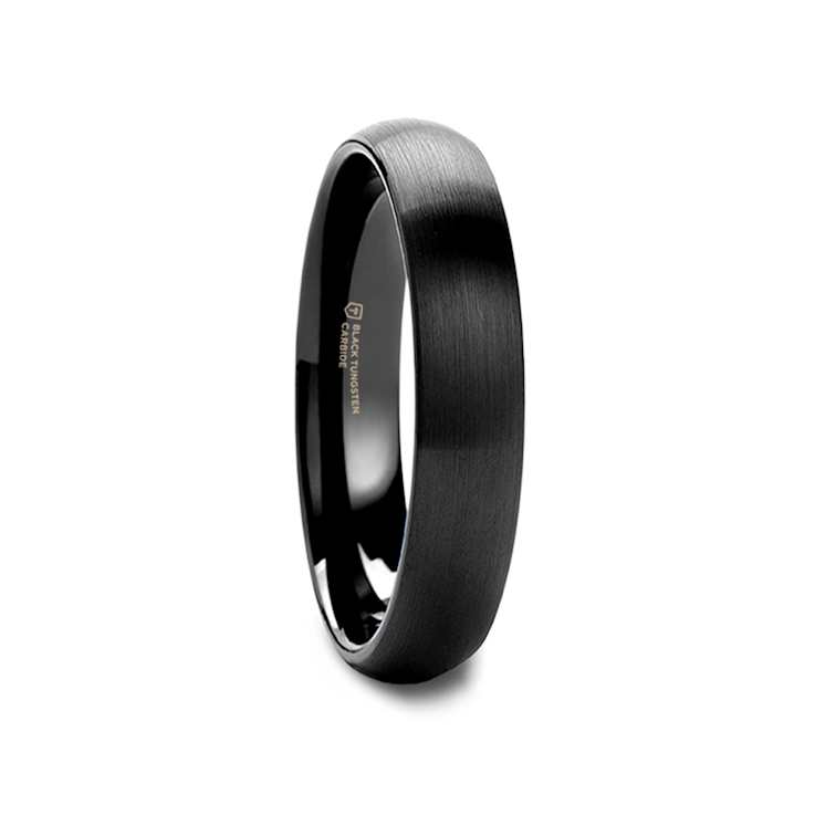 RAIDER Domed Brush Finished Black Tungsten Wedding Band 2mm