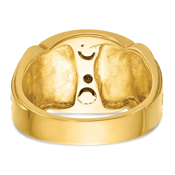 10K Two-tone Yellow and White Gold Men's Enameled and Diamond Blue Lodge
Masonic Ring 0.15ctw