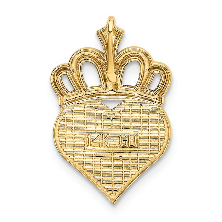 14K Two-tone Gold  Textured Daddy's Little Girl Heart Slide Pendant