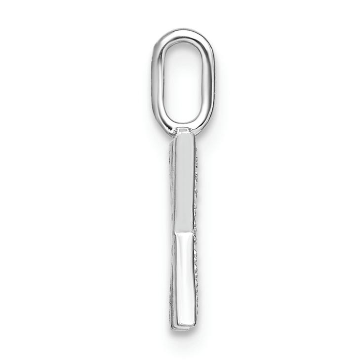 14K White Gold Diamond Lower Case Letter X Initial Pendant
