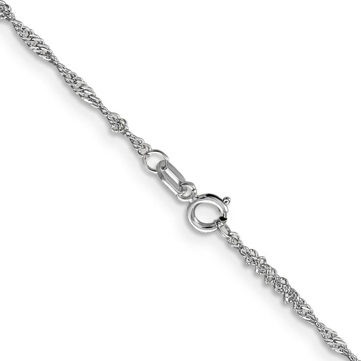 14k White Gold 1.4mm Polished Singapore Chain 22"