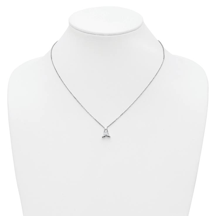 White Lab-Grown Diamond F VS 14K White Gold "A" Initial
Necklace 2.00ct