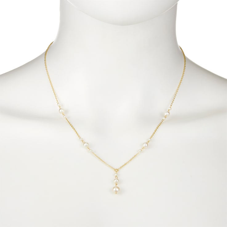 Fresh Water Pearl 14k Yellow Gold 17" Necklace