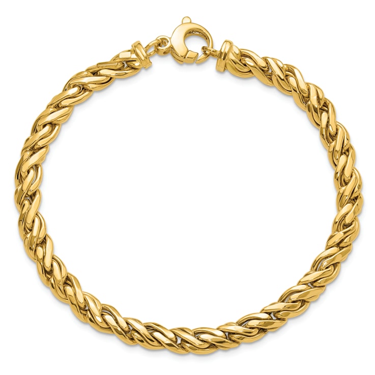 14K Yellow Gold Polished Fancy Twist Bracelet
