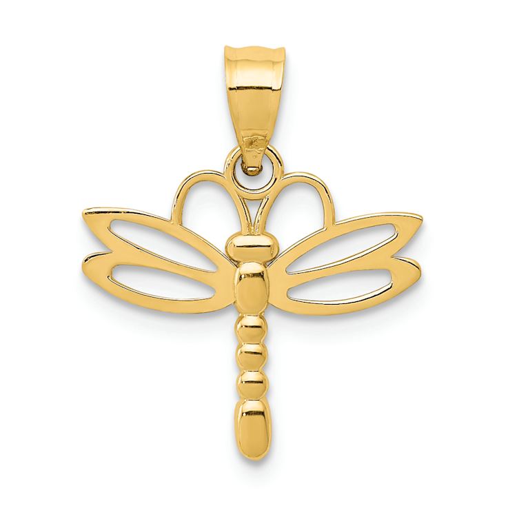 14k Yellow Gold Dragonfly Pendant