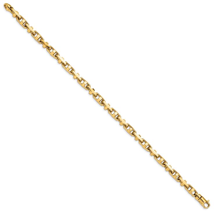 10k Yellow Gold 5mm Hand-polished Fancy Link Bracelet