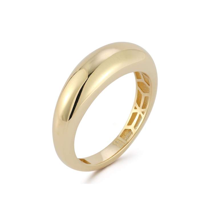 Bellissima Gold 14K Yellow Gold Thin Dome Ring